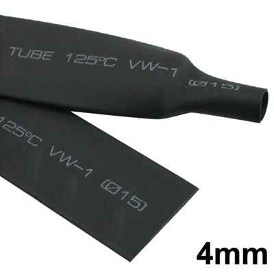 4mm Woer Flexible RSFR-H VW-1 Heat Shrink Tube, 125℃, Length: 10m