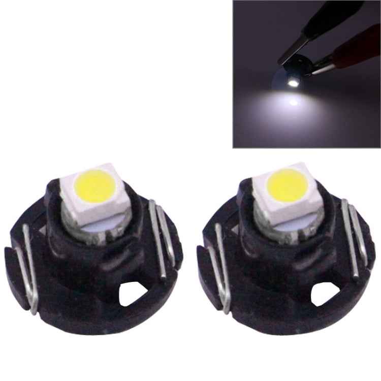 2 PCS T4.2 White Light 0.1W 5LM 1 LED SMD 3528 LED Instrument Light Bulb Dashboard Light for Vehicles, DC 12V