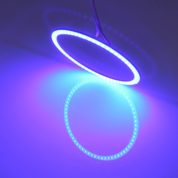 110mm 5W 180LM Angel Eyes Circles Car Headlight COB LED Lights for Vehicles, DC 12-24V, 110mm Blue Light, 110mm White Light