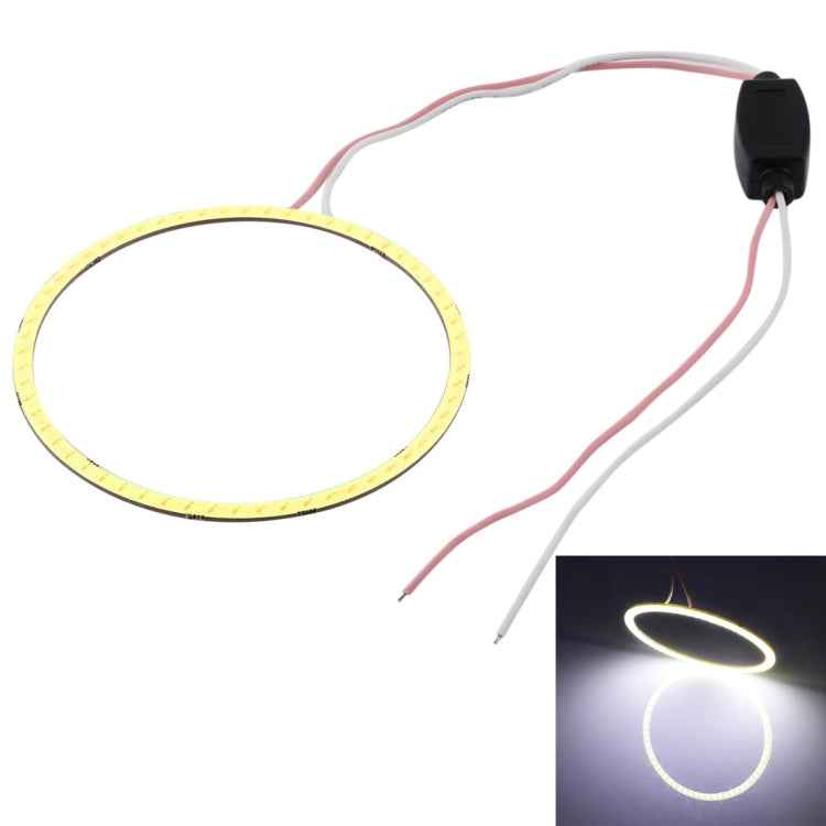 90mm 5W 180LM Angel Eyes Circles Car Headlight COB LED Lights for Vehicles, DC 12-24V