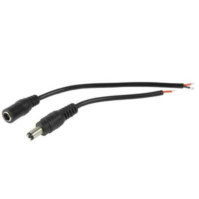 5.5 x 2.1mm DC Power Female Barrel to Male Barrel Connector Adaptor for LED Light Controller, Length: 20cm, S-LED-7566B, S-LED-7566W