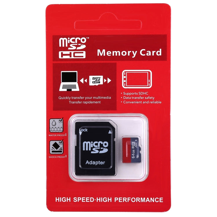Carte mémoire haute vitesse TF/Micro SDHC UHS-1(U1) de classe 10 de 64 Go, écriture : 15 Mo/s, lecture : 30 Mo/s (capacité réelle : 100 %), 64 Go
