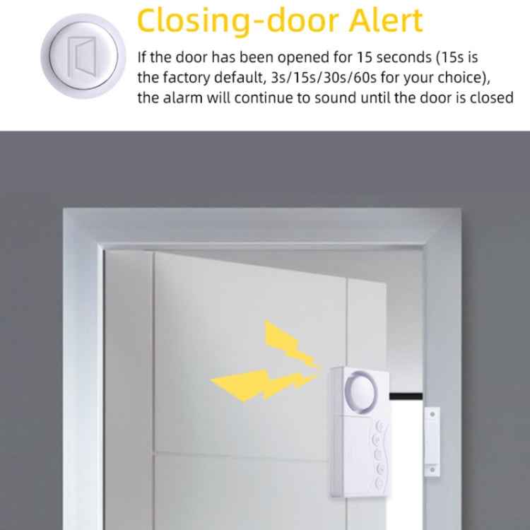 4 in 1 Door Magnet Refrigerator Delayed Door Closing Bell Anti-theft Alarm (3V)