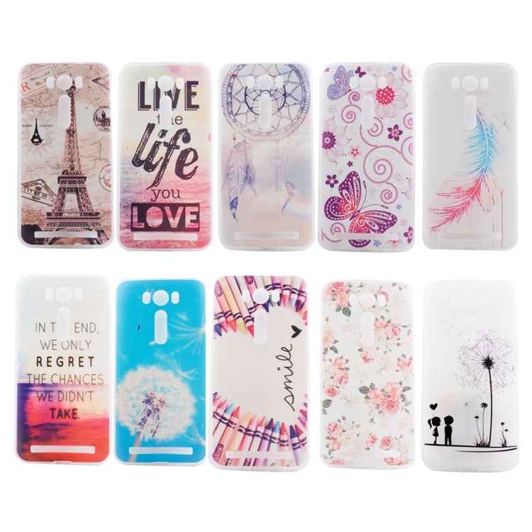 Ultrathin Flowers Pattern Soft TPU Protective Cover Case for Asus Zenfone 2 Laser / ZE500KL 5.0inch