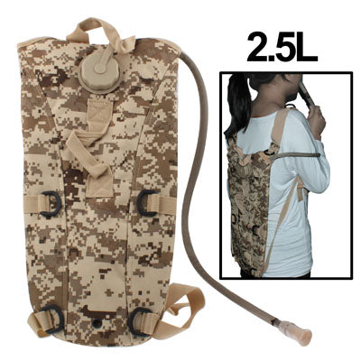 2.5L Duffle Nylon Waterbag Backpack with Tube / Waterbag, 2.5L, 2.5L (Black)