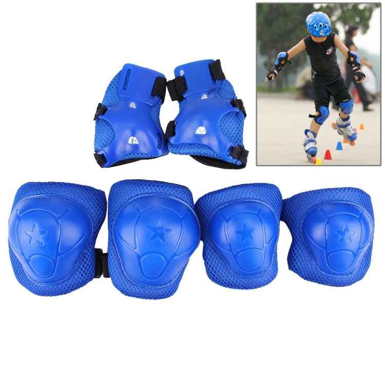 6 in 1 Roller Skate Knee & Elbow & Wrist Pads Protective Gear Sets, Gear Sets(Dark Blue), Gear Sets(Purple), Gear Sets(Blue), Gear Sets(Pink), Gear Sets(Black)