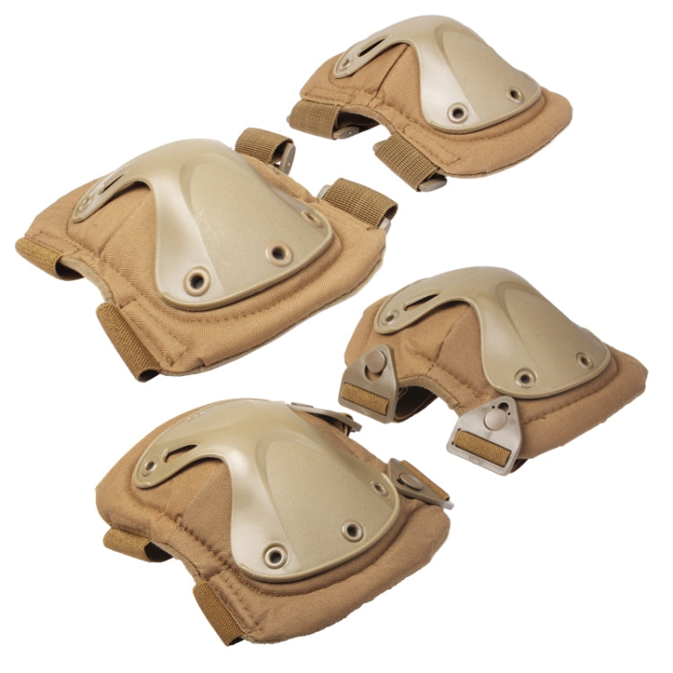 Knee and Elbow Pads Set, Pads Set(Yellowish Brown)