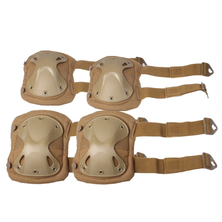 Knee and Elbow Pads Set, Pads Set(Yellowish Brown)