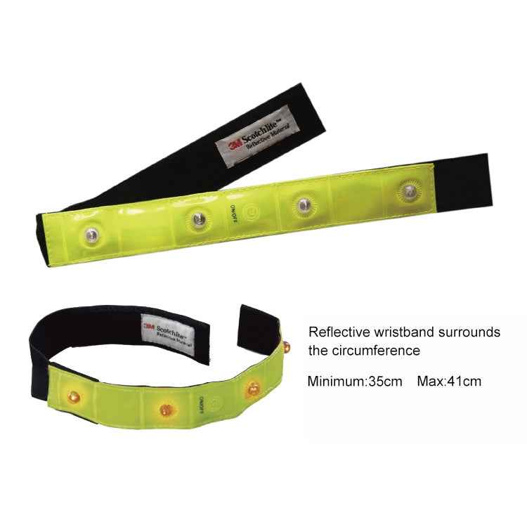 2 PCS 4 LED Lights Safety Run Reflective Arm / Leg Bands