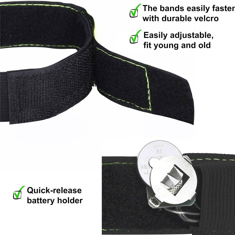 2 PCS 4 LED Lights Safety Run Reflective Arm / Leg Bands, 2PCS 4LED