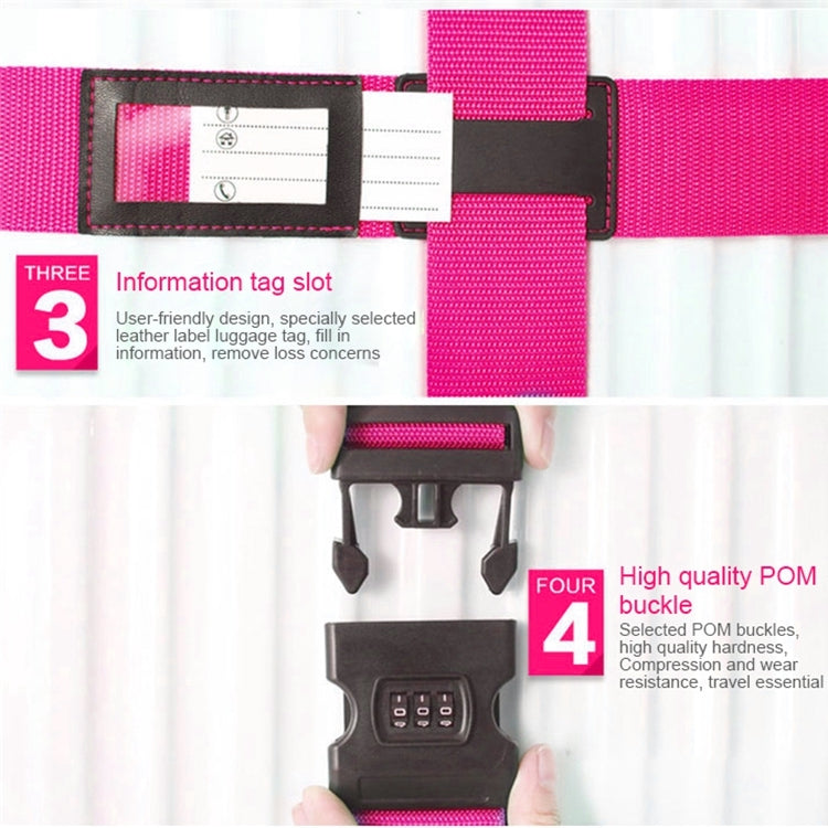 Luggage Strap Cross Belt Adjustable Packing Band Belt Strap with Password Lock for Luggage Travel Suitcase