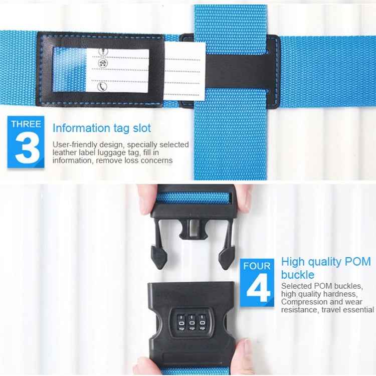 Luggage Strap Cross Belt Adjustable Packing Band Belt Strap with Password Lock for Luggage Travel Suitcase
