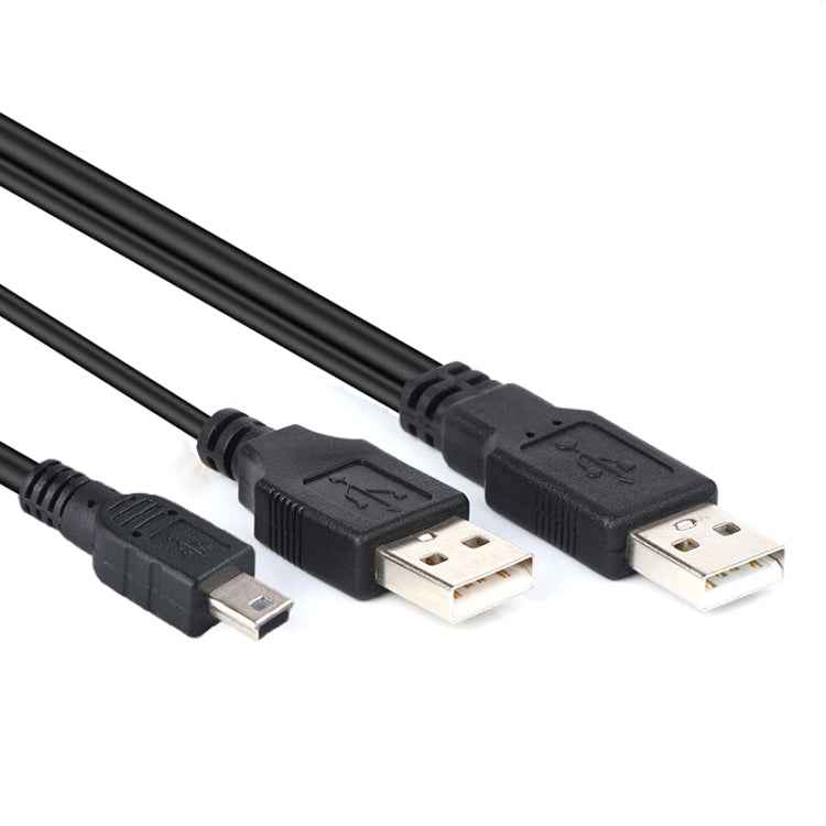 2 in 1 USB 2.0 Male to Mini 5pin Male + USB Male Cable, Length: 80 cm