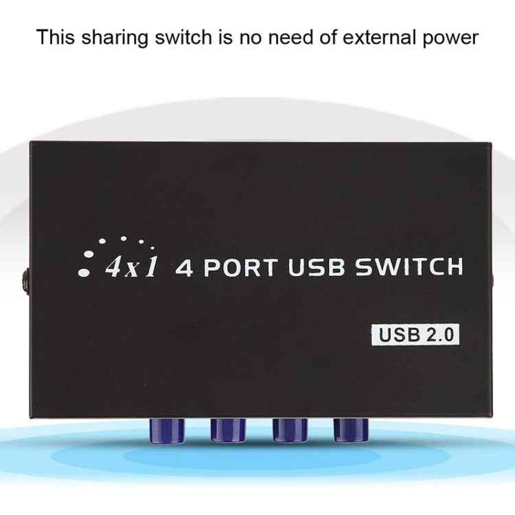 FENGJIE FJ-IA4B-C 4 Ports High Speed USB 2.0 Key-Press Switcher Share Switch Box for PC Computer Scanner Printer