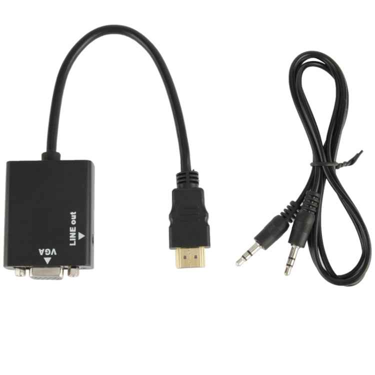 26cm HDMI to VGA + Audio Output Video Conversion Cable with 3.5mm Audio Cable, Support Full HD 1080P