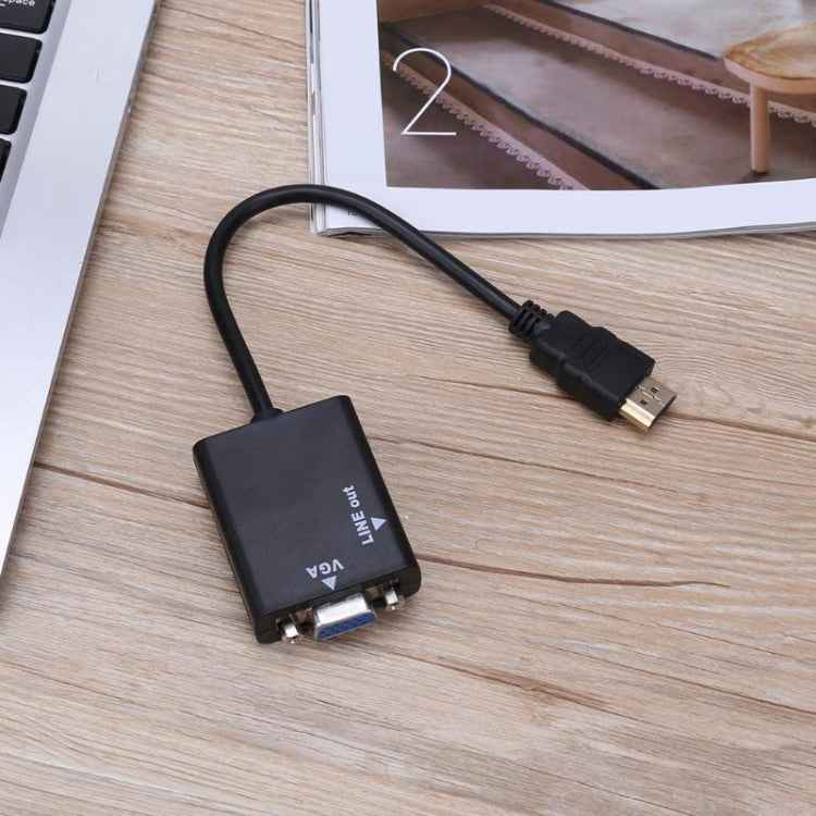 26cm HDMI to VGA + Audio Output Video Conversion Cable with 3.5mm Audio Cable, Support Full HD 1080P