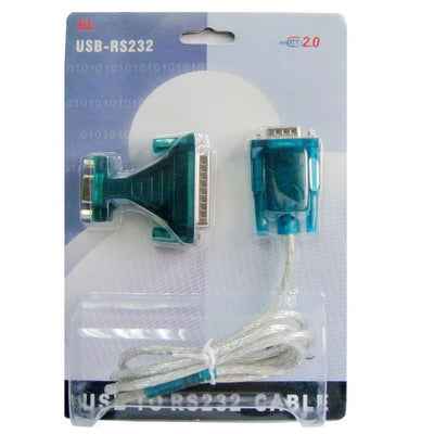 USB to RS232 9 Pin Male Cable & RS232 9P Female to RS232 25 Pin Male Adapter with Single Chip