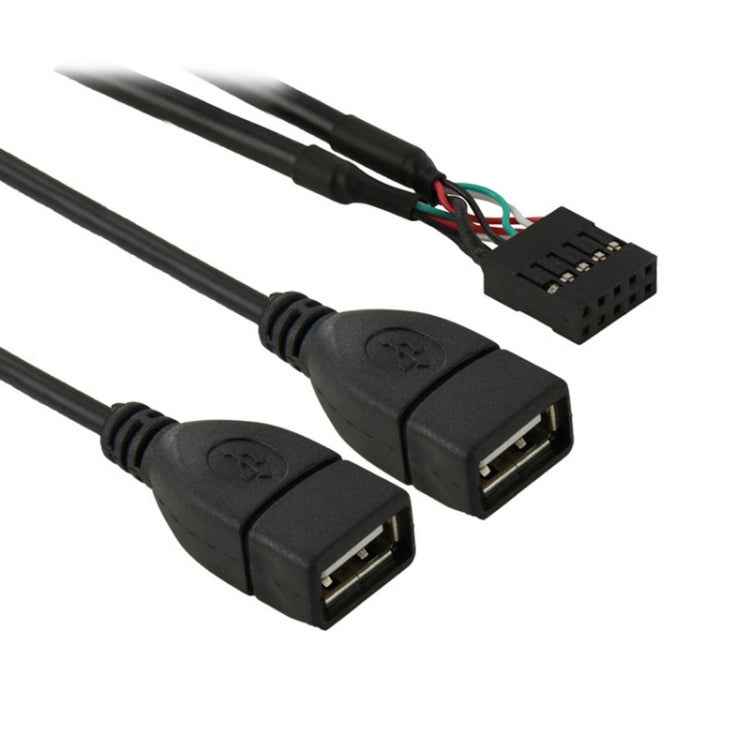 10 Pin Motherboard Female Header to 2 USB 2.0 Female Adapter Cable, Length: 50cm, 10 Pin Motherboard to 2 USB AF