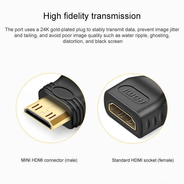 Gold Plated Mini HDMI Male to HDMI 19 Pin Female Adapter