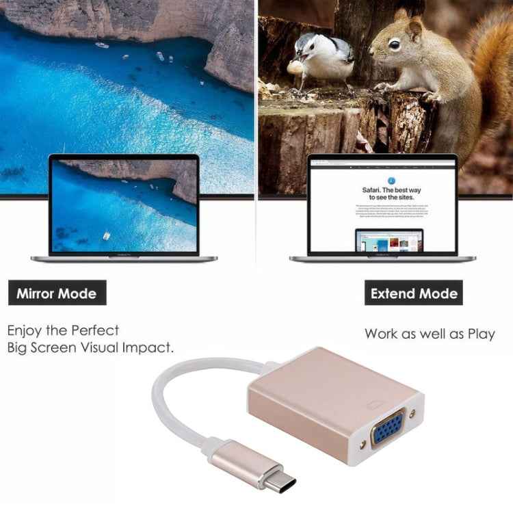 USB-C / Type-C 3.1 to VGA Multi-display Adapter Cable,Cable Length: About 10cm