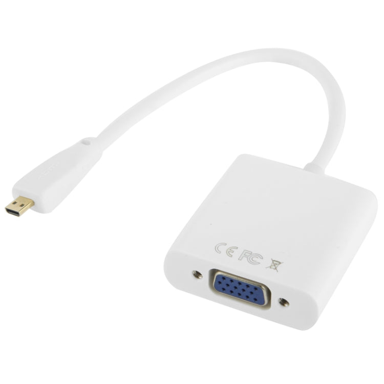 22cm Full HD 1080P Micro HDMI Male to VGA Female Video Adapter Cable with Audio Cable, Micro HDMI