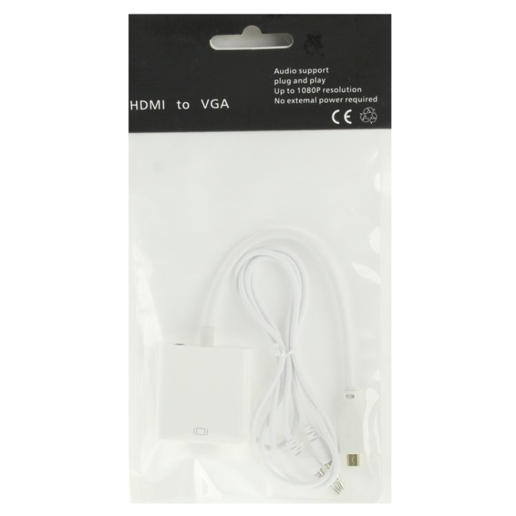 22cm Full HD 1080P Micro HDMI Male to VGA Female Video Adapter Cable with Audio Cable, Micro HDMI