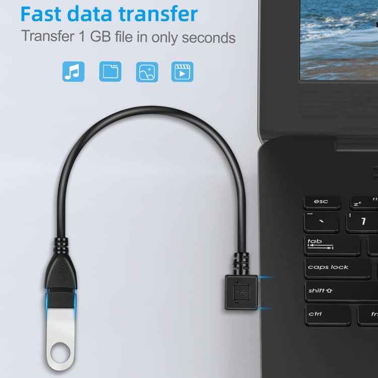 90 Degree USB 2.0 AM to AF Adapter Cable, Length: 25cm