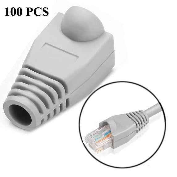 Network Cable Boots Cap Cover for RJ45, Black (100 pcs in one packaging , the price is for 100 pcs)