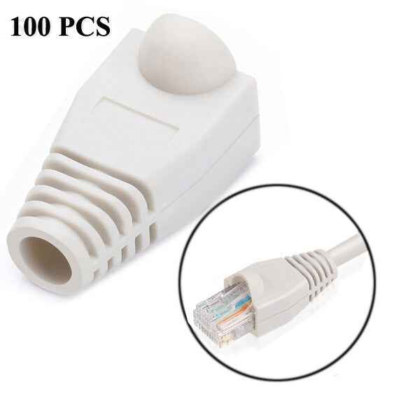 Network Cable Boots Cap Cover for RJ45, Black (100 pcs in one packaging , the price is for 100 pcs)