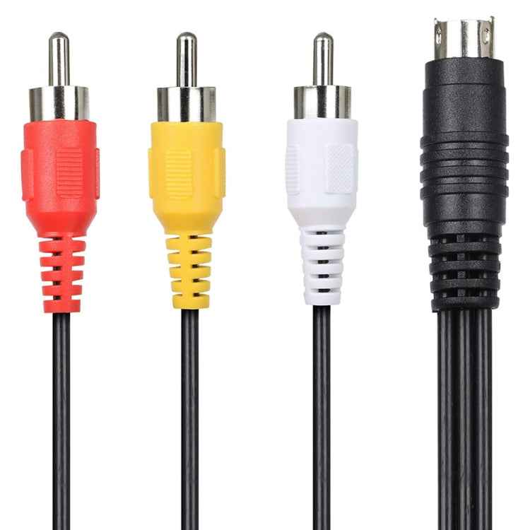 4 Pin S-Video to 3 RCA AV TV Male Cable Converter Adapter, Length: 1.5M