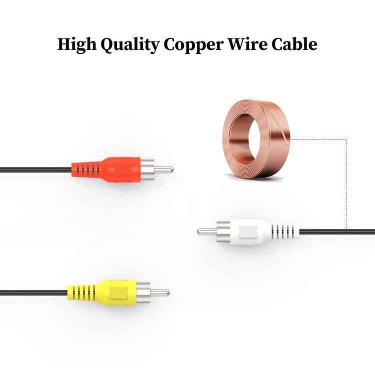 4 Pin S-Video to 3 RCA AV TV Male Cable Converter Adapter, Length: 1.5M
