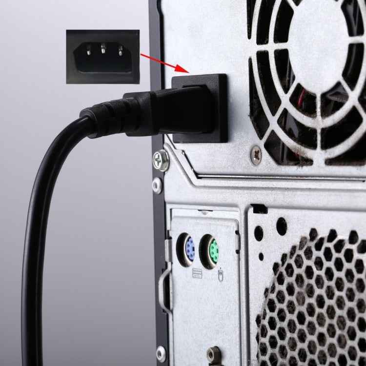 Computer PC Power Cord 3 Pin Cable, Length: 1.8m, AU Plug