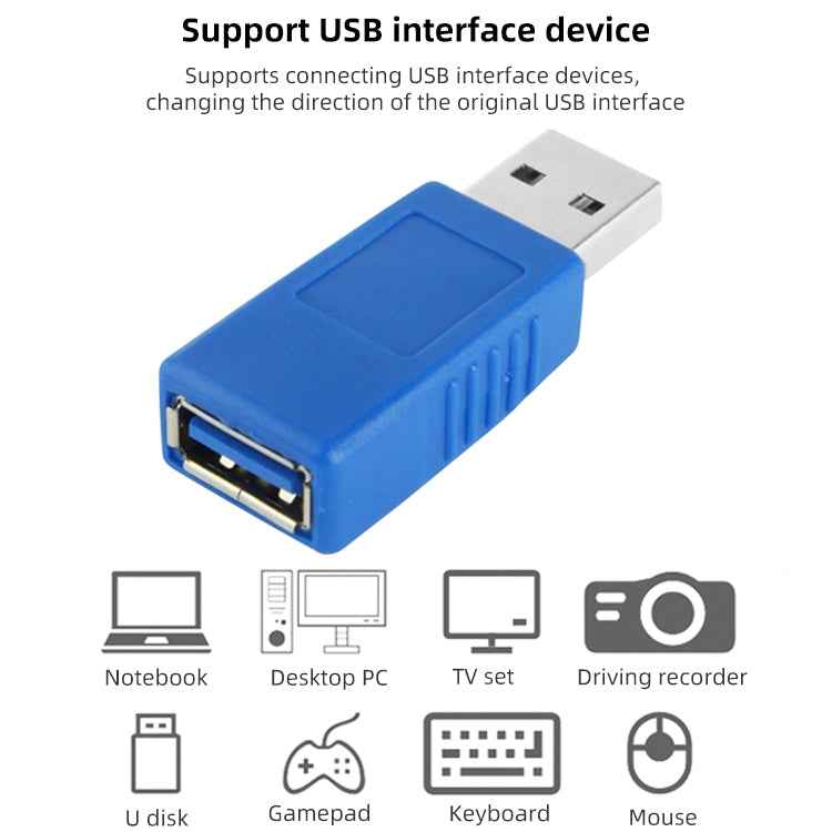USB 3.0 AM to USB 3.0 AF Cable Adapter (Blue)