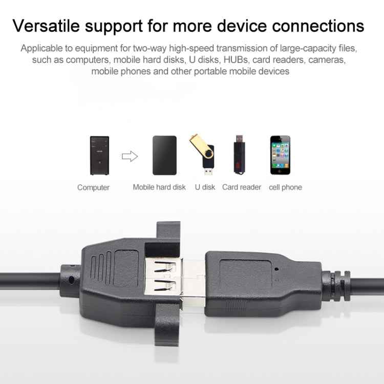 USB 2.0 AM to AF Mount Pannel Cable, Length: 30cm