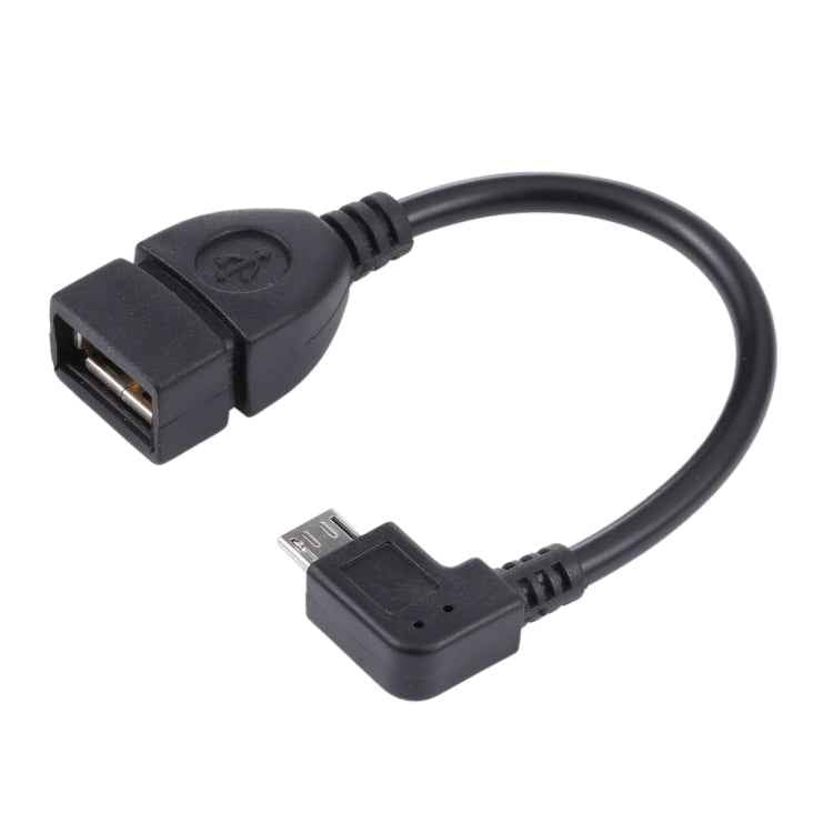 90 Degree Micro USB Male to USB 2.0 AF Adapter Cable with OTG Function For Galaxy / Nokia / LG / BlackBerry / HTC One X /Amazon Kindle / Sony Xperia etc (40cm)