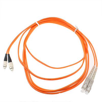SC-FC Dual-Core Multi Mode Fiber Optic Jumper,Length: 3m, Dual-Core Multi Mode