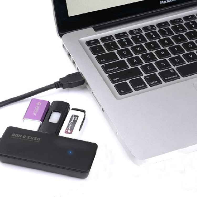 Portable Super Speed 4 Ports USB 3.0 HUB LED Indicator 5Gbps Hot-swap, Clear USB3.0 Signal