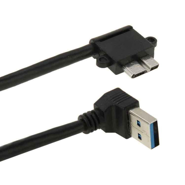 90 Degree USB 3.0 to Micro 3.0 Data Cable for Galaxy Note III / N9000, Length: 26cm
