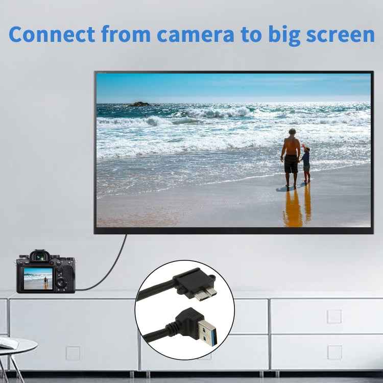 90 Degree USB 3.0 to Micro 3.0 Data Cable for Galaxy Note III / N9000, Length: 26cm