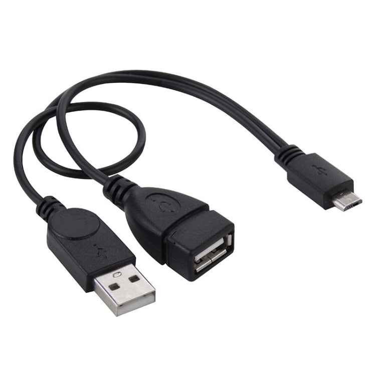 Micro USB to USB 2.0 Male & USB 2.0 Female Host OTG Converter Adapter Cable, Length: About 30cm