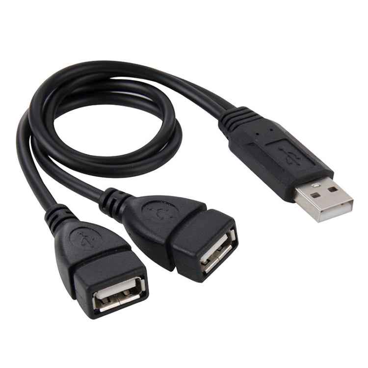 USB 2.0 Male to 2 Dual USB Female Jack Adapter Cable for Computer / Laptop, Length: About 30cm
