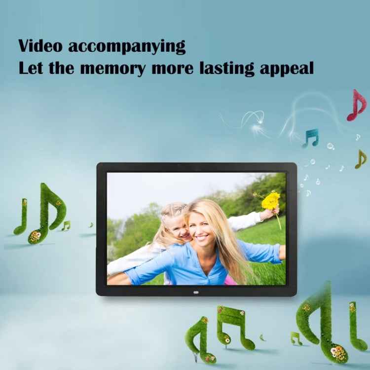 17 inch HD 1080P LED Display Multi-media Digital Photo Frame with Holder & Music & Movie Player, Support USB / SD / MS / MMC Card Input
