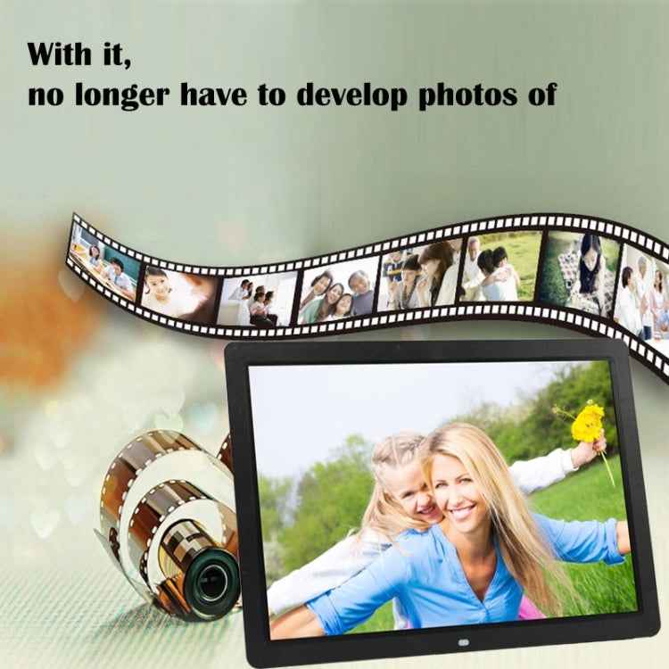 17 inch HD 1080P LED Display Multi-media Digital Photo Frame with Holder & Music & Movie Player, Support USB / SD / MS / MMC Card Input