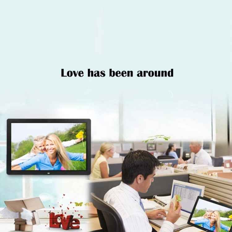 17 inch HD 1080P LED Display Multi-media Digital Photo Frame with Holder & Music & Movie Player, Support USB / SD / MS / MMC Card Input