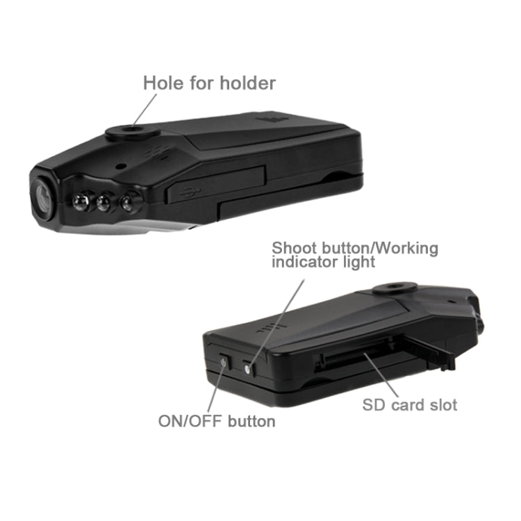 2.5 inch Screen High Definition Video Recorder, 6 LED Light, AVI Video Format, Support SD Card, Loop Recording Function (Generalplus Scheme)