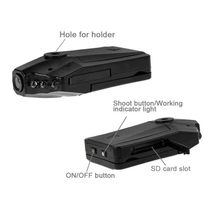 2.5 inch Screen High Definition Video Recorder, 6 LED Light, AVI Video Format, Support SD Card, Loop Recording Function (Generalplus Scheme)