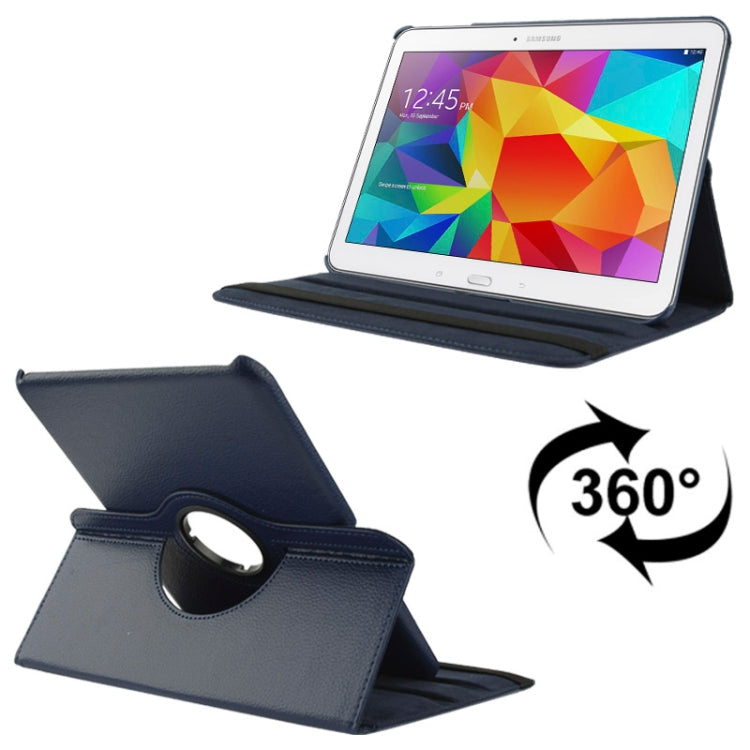 Funda de piel con textura de lichi giratoria de 360 grados y soporte de doble ángulo para Samsung Galaxy Tab 4 10.1 / SM-T530 / T531 / T535