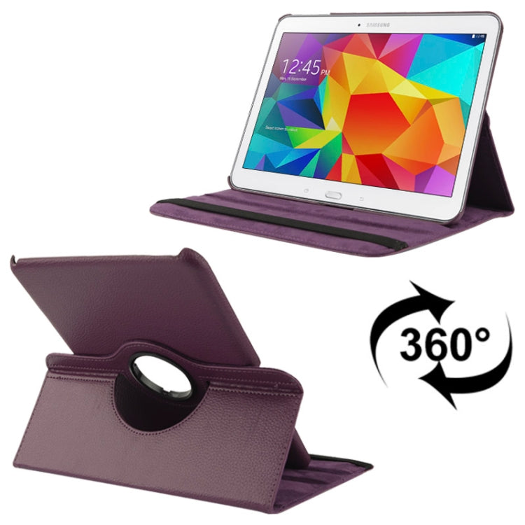 Funda de piel con textura de lichi giratoria de 360 grados y soporte de doble ángulo para Samsung Galaxy Tab 4 10.1 / SM-T530 / T531 / T535