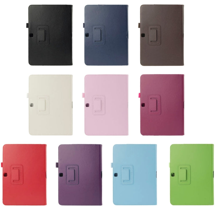 Litchi Texture Flip Leather Case with Holder for Galaxy Tab 4 10.1 / T530