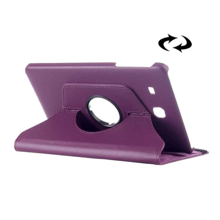 Litchi Texture 360 Degree Rotation Leather Case with Multi-functional Holder for Galaxy Tab E 9.6